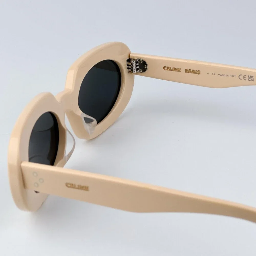 Celine 3 DOTS CL40276U 25A Men BRAND NEW Sunglasses Ivory Grey Geometric